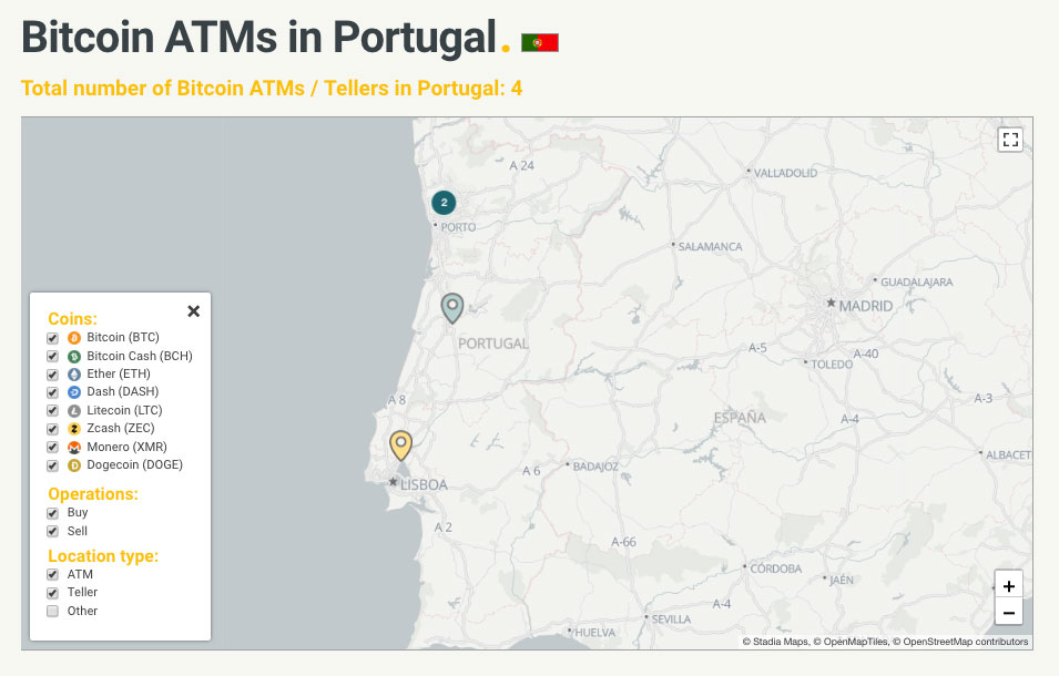 ATMs de Bitcoins em Portugal